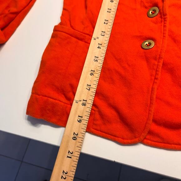 J. Crew Red 100% Cotton Blazer Gold Buttons Size XS - Picture 8 of 8
